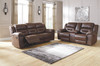 Stoneland Chocolate Reclining Sofa, Double Reclining Loveseat with Console & Rocker Recliner