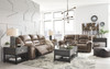 Stoneland Fossil Reclining Power Sofa & Double Reclining Power Loveseat with Console