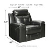 Kempten Black Reclining Sofa, Double Reclining Loveseat with Console & Rocker Recliner