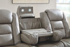 The Man-Den Gray Power Reclining Sofa with ADJ Headrest