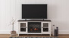 Dorrinson Two-tone LG TV Stand with Fireplace Insert Infrared