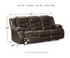 Vacherie Chocolate Reclining Sofa, Double Reclining Loveseat with Console & Rocker Recliner