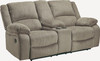Draycoll Pewter Double Reclining Loveseat w/Console
