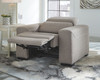 Mabton Gray LAF Zero Wall Power Recliner, Armless Chair, RAF Press Back Power Chaise Sectional & Power Recliner/ADJ HDRST