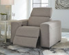 Mabton Gray LAF Zero Wall Power Recliner, Armless Chair, RAF Press Back Power Chaise Sectional & Power Recliner/ADJ HDRST