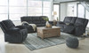 Draycoll Slate Reclining Sofa & Double Reclining Loveseat with Console