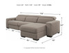 Mabton Gray LAF Zero Wall Power Recliner, Armless Chair & RAF Press Back Power Chaise Sectional