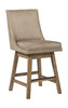 Tallenger Beige Upholstered Swivel Barstool