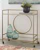 Jackford Antique Gold Finish Bar Cart