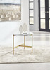 Wynora White/Gold Chair Side End Table