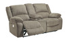 Draycoll Pewter Double Reclining Power Loveseat w/Console