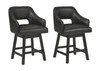 Tallenger Black/Dark Brown Upholstered Swivel Barstool (2/CN)