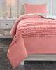 Avaleigh Pink/White/Gray Twin Comforter Set