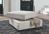 Dellara Chalk LAF Loveseat, Wedge, Armless Loveseat, Armless Chair, RAF Corner Chaise Sectional & Ottoman with Storage