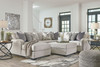 Dellara Chalk 4-Piece Sectional with Chaise
