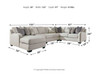 Dellara Chalk 5-Piece Sectional with Chaise