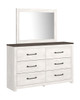 Gerridan White/Gray 5 Pc. Dresser, Mirror, Chest, Queen Panel Bed