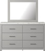 Cottenburg Light Gray/White 6 Pc. Dresser, Mirror, Queen Panel Bed, 2 Nightstands