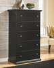 Maribel Black 8 Pc. Dresser, Mirror, Chest, King Panel Bed & 2 Nightstands