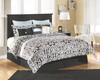 Maribel Black 4 Pc. Dresser, Mirror & King Panel Headboard with Bolt on Bed Frame