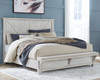 Brashland White 5 Pc. Dresser, Mirror, Queen Panel Bed with Bench Footboard