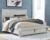 Brashland White King Panel Bed with Bench Footboard