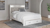 Altyra White Queen Panel Bed with Footboard Storage