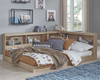 Oliah Natural Full Bookcase Storage Bed