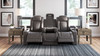 HyllMont Gray 2 Pc. Power Reclining Sofa with Adjustable Headrest, Power Reclining Loveseat with CON/Adjustable Headrest