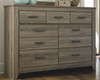 Zelen Warm Gray 3 Pc. Dresser, Mirror, Queen/Full Panel Headboard