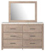 Senniberg Light Brown/White 5 Pc. Dresser, Mirror, Chest, Queen Panel Bed