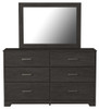 Belachime Black 7 Pc. Dresser, Mirror, Chest, Full Panel Bed, 2 Nightstands