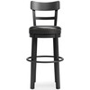 Valebeck Black Tall Upholstered Swivel Barstool(1/CN)