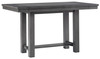 Myshanna Gray 6 Pc. Rectangular Dining Room Counter Extension Table, 4 Upholstered Barstools, Upholstered Bench