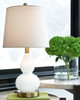 Makana White/Brass Glass Table Lamp (1/CN)