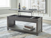 Freedan Grayish Brown Rectangular Lift Top Cocktail Table