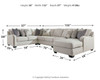 Dellara Chalk Sectional with Chaise