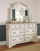 Realyn Chipped White 8 Pc. Dresser, Mirror, Chest, King Upholstered Bed, 2 Nightstands