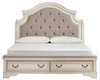 Realyn Chipped White King Upholstered Bed