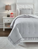 Hartlen Gray/White Twin Comforter Set