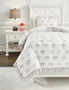 Hartlen Gray/White Twin Comforter Set