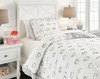 Hartlen Gray/White Twin Comforter Set