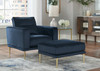 Macleary Navy 2 Pc. Chair, Ottoman