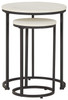 Briarsboro White/Black Accent Table (2/CN)