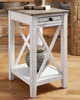 Adalane White/Gray Accent Table