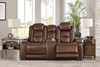 The Man-Den Mahogany 3 Pc. Power Reclining Sofa with Adjustable Headrest, Power Reclining Loveseat/CON/Adjustable Headrest, Power Recliner/Adjustable Headrest