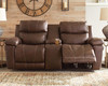 Edmar Chocolate 3 Pc. Power Reclining Sofa with Adjustable Headrest, Power Reclining Loveseat/CON/Adjustable Headrest, Power Recliner with Adjustable Headrest