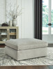 Sophie Pearl Silver Oversized Accent Ottoman