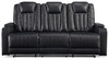 Center Point Black Rec Sofa W/Drop Down Table