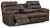 Derwin Nut Reclining Sofa W/ Drop Down Table